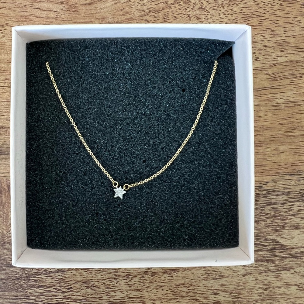 NWT stone and strand 10K star necklace